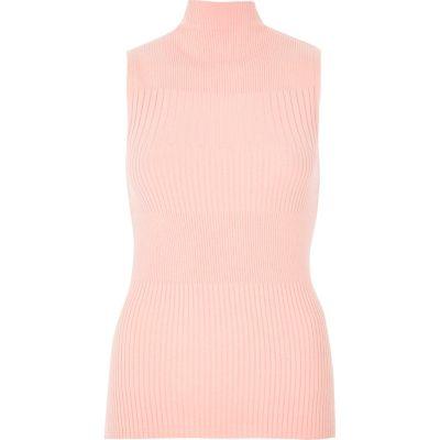 River Island Womens Knit Sleeveless Turtleneck Top