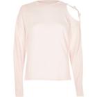 River Island Womens Long Sleeve Cut Out Shoulder Top