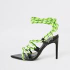 River Island Womens Neon Lace-up Skinny Heel Sandal