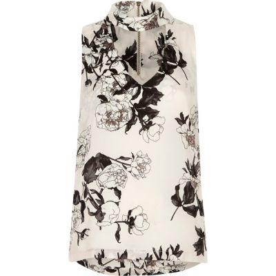 River Island Womens Floral Choker Top