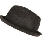 River Island Mensgrey Wool Trilby Hat