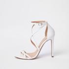 River Island Womens White Wide Fit Barely There Sandals