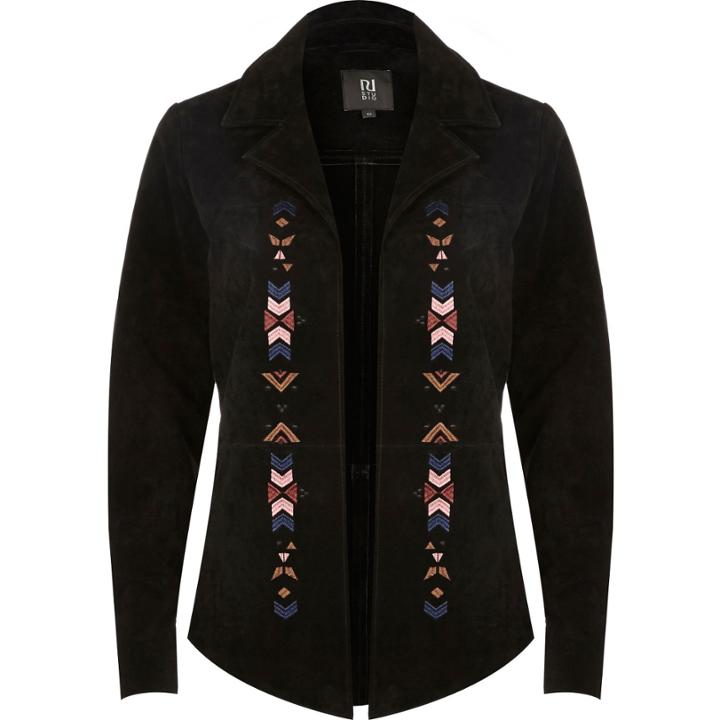 River Island Womens Suede Embroidered Shirt
