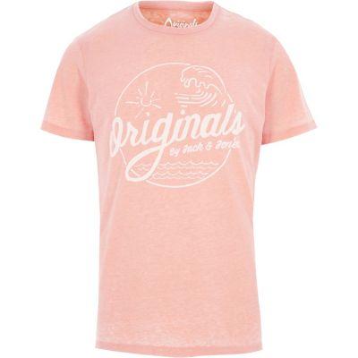 River Island Mens Burnout Jack & Jones Print T-shirt
