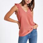 River Island Womens Frill Shoulder And Back Sleeveless Top