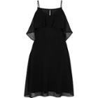 River Island Womens Spot Mesh Cold Shoulder Dress