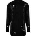 River Island Mens Mesh Cable Knit Oversized Sweater