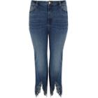 River Island Womens Plus Fringed Hem Cropped Flare Jeans