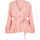 River Island Womens Frill Sleeve Wrap Blouse