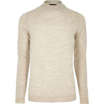 River Island Mens Merino Wool High Neck Sweater