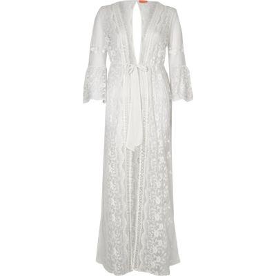 River Island Womens White Sheer Maxi Caftan
