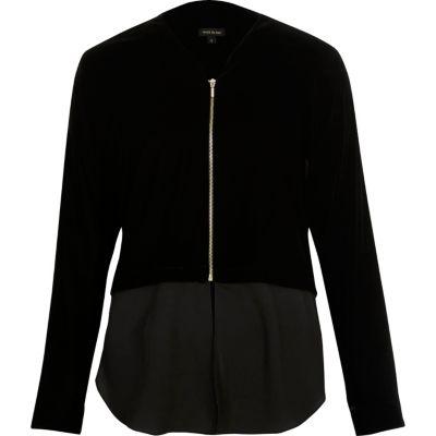 River Island Womens Velvet Contrast Hem Shacket
