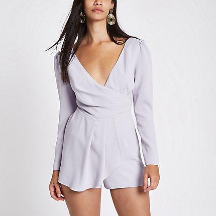River Island Womens Wrap Front Tie Back Romper