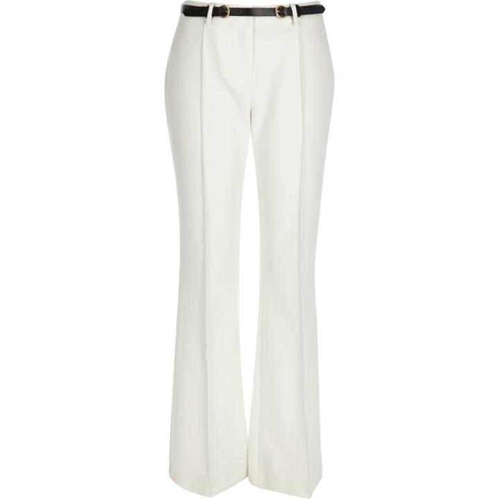 River Island Womens White Belted Flare Pants