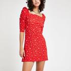 River Island Womens Printed Puff Sleeve Ditsy Dress