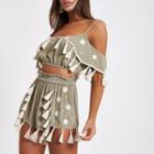 River Island Womens Tassel Trim Beach Crop Top