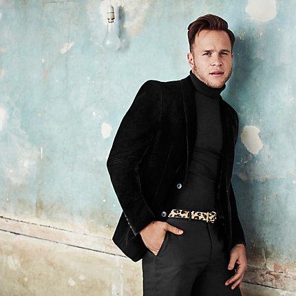River Island Mens Olly Murs Velvet Skinny Fit Blazer