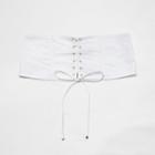 River Island Womens White Poplin Lace-up Belt