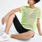 River Island Womens Neon Crochet Loose Fit T-shirt