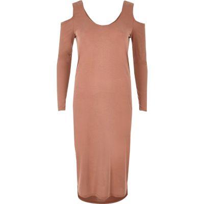 River Island Womens Cold Shoulder Column Dress