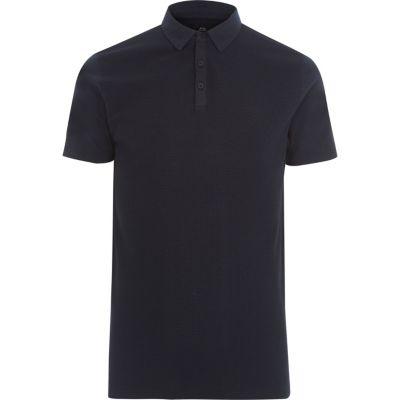 River Island Mens Big And Tall Waffle Polo Shirt