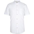 River Island Menswhite Short Sleeve Grandad Shirt