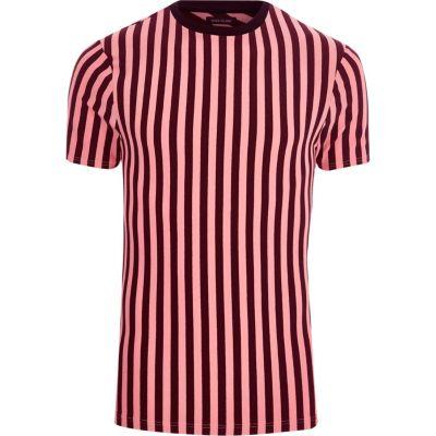 River Island Mens Horizontal Stripe Muscle Fit T-shirt