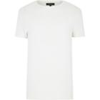 River Island Mens White Ribbed Short Sleeve Top