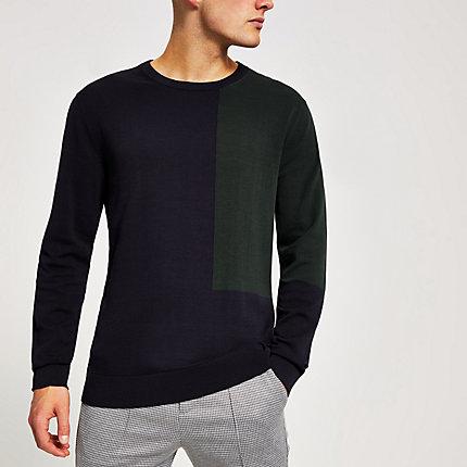 River Island Mens Selected Homme Blocked Jumper