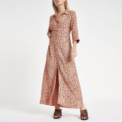 River Island Womens Petite Print Shirt Maxi Dress