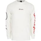River Island Mens White 'prolific' Long Sleeve Print T-shirt