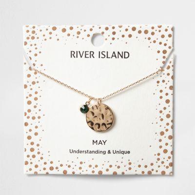 River Island Womens Gem May Birthstone Necklace