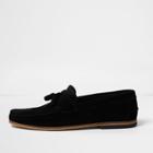 River Island Mens Suede Wide Fit Tassel Loafers