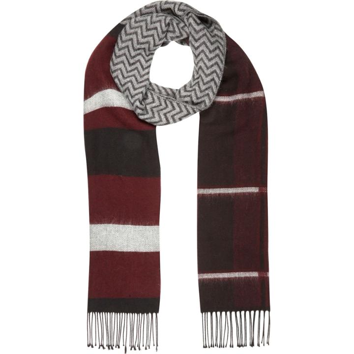 River Island Womens Stripe Tassel Skinny Scarf