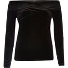 River Island Womens Velvet Bardot Wrap Top