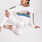 River Island Womens White 'une Vie' Embroidered Sweatshirt