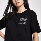 River Island Womens 'no Bad Vibes' Printed Jumbo T-shirt