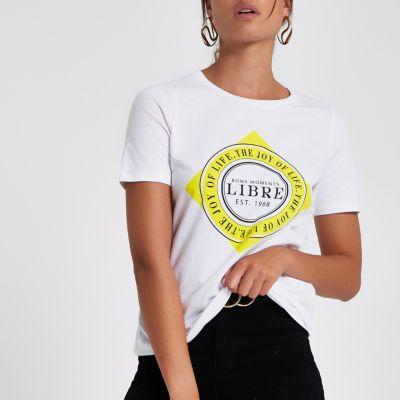 River Island Womens White 'libre' Print T-shirt