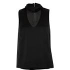 River Island Womens Satin Mesh Panel Choker Top