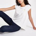 River Island Womens White Wasp Embroidered T-shirt