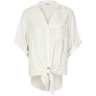 River Island Womens White Knot Front Blouse