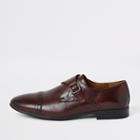 River Island Mens Leather Monk Strap Brogue Shoes