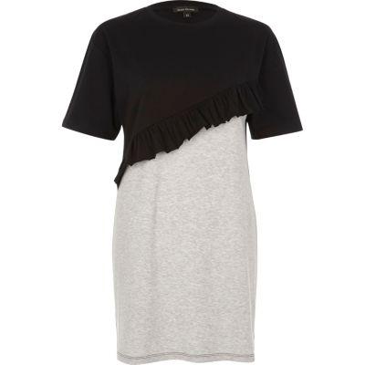 River Island Womens Block Frill Oversized T-shirt