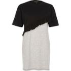 River Island Womens Block Frill Oversized T-shirt