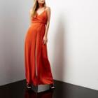 River Island Womens Draped Wide Leg Jumpsuit