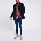 River Island Mens Double Breasted Peacoat