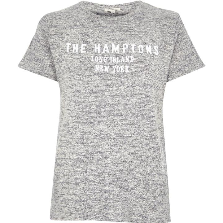 River Island Womens Hamptons Slogan Fitted T-shirt