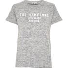 River Island Womens Hamptons Slogan Fitted T-shirt