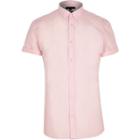 River Island Mens Short Sleeve Slim Fit Smart Shirt
