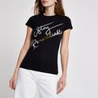 River Island Womens 'stay Remarkable' Print Fitted T-shirt